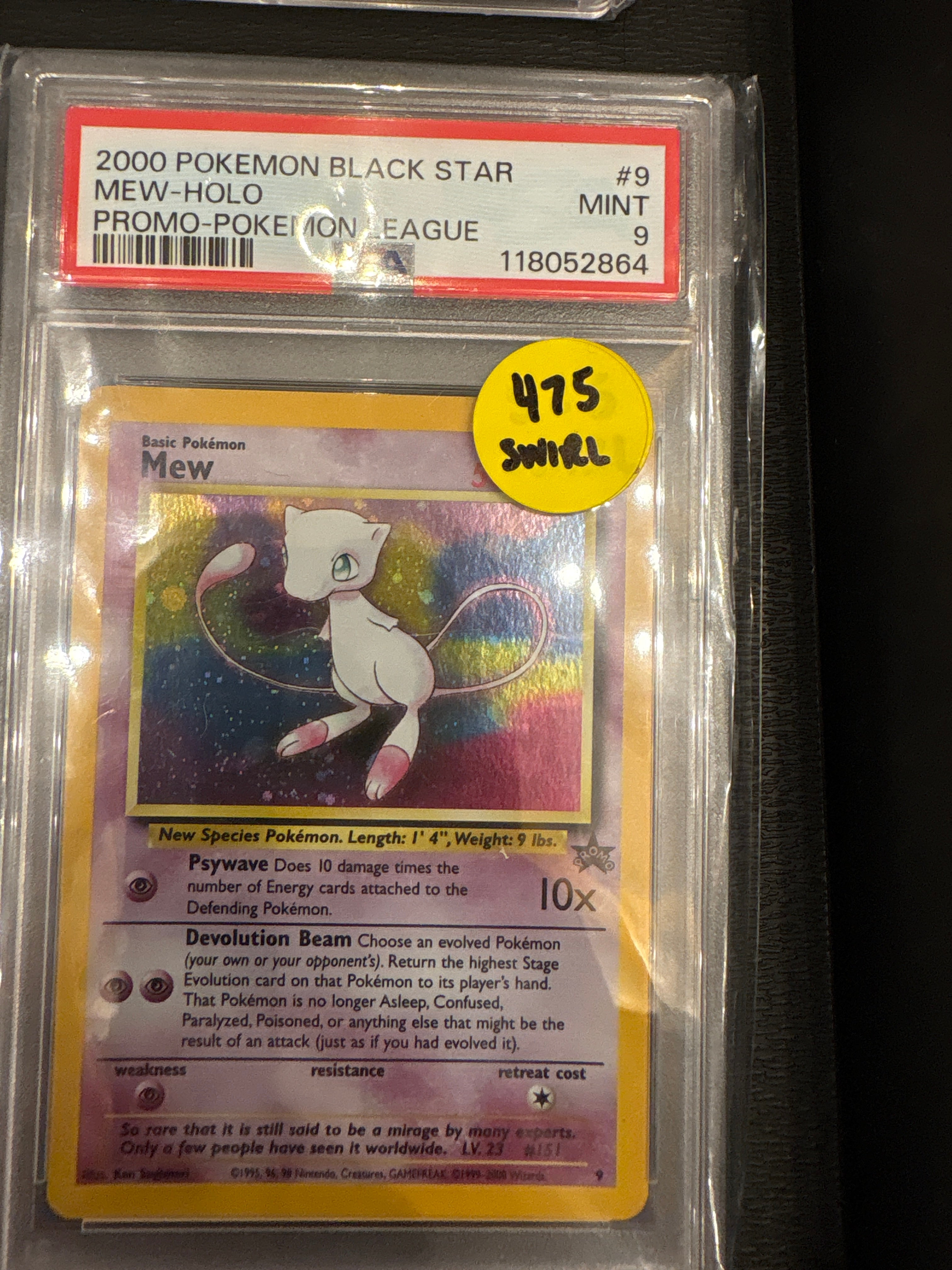 Mew WOTC Black Star promo PSA 9 SWIRL