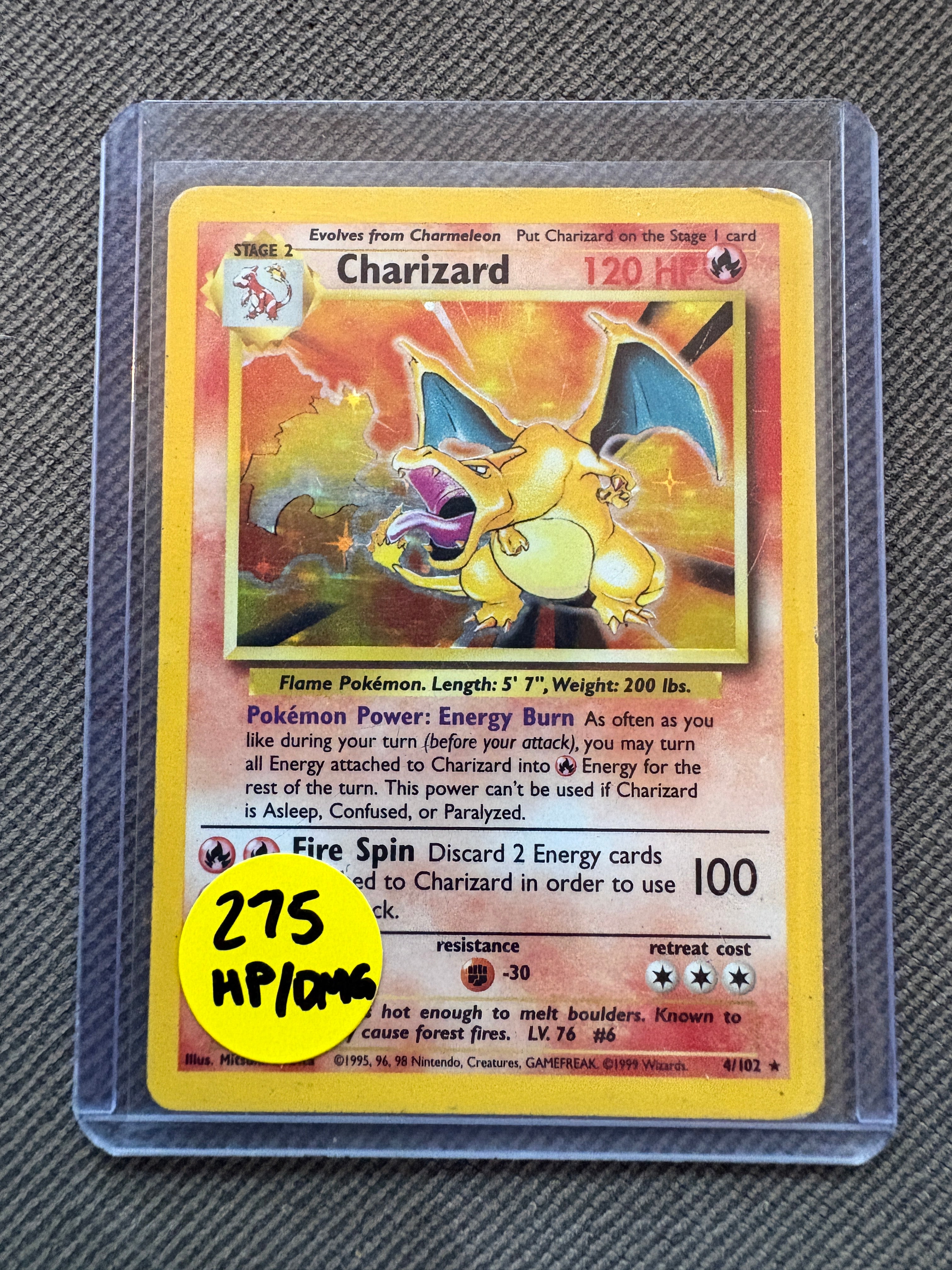 Charizard base HP/DMG
