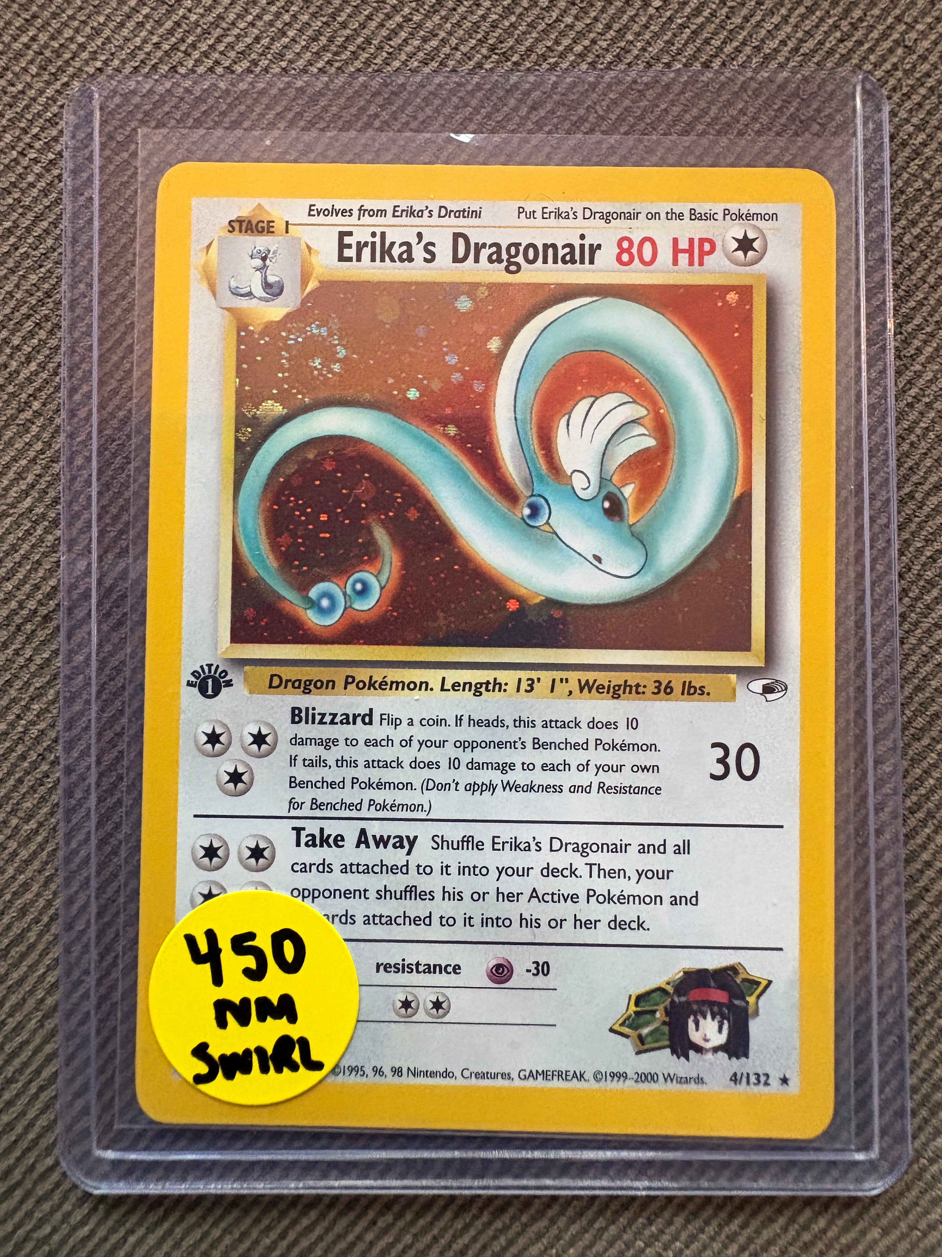 Erika’s Dragonair holo 1st ed NM SWIRL