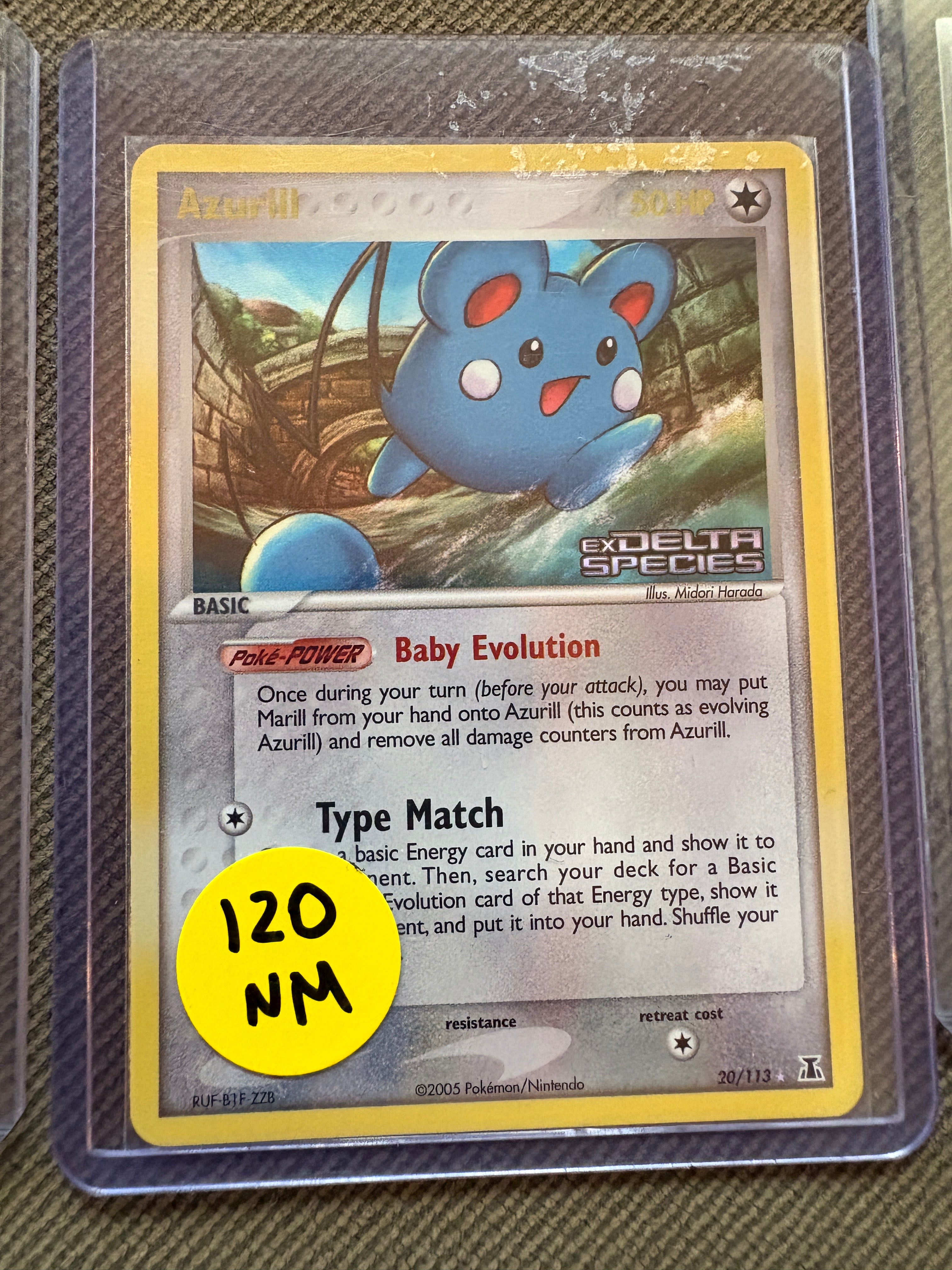 Azurill Delta Species Rev Holo Stamp NM