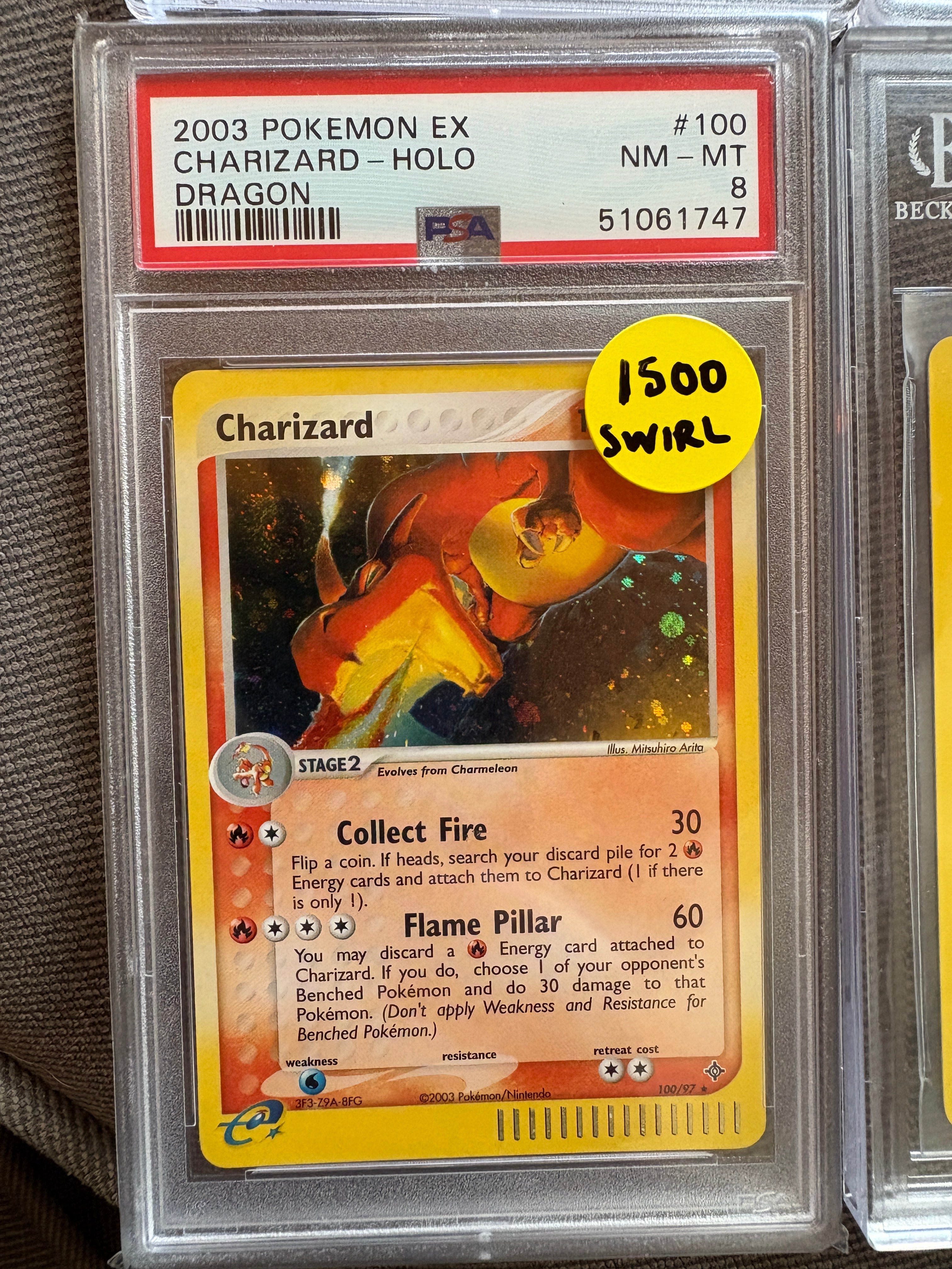 Charizard Dragon Holo PSA 8 HEAD SWIRL