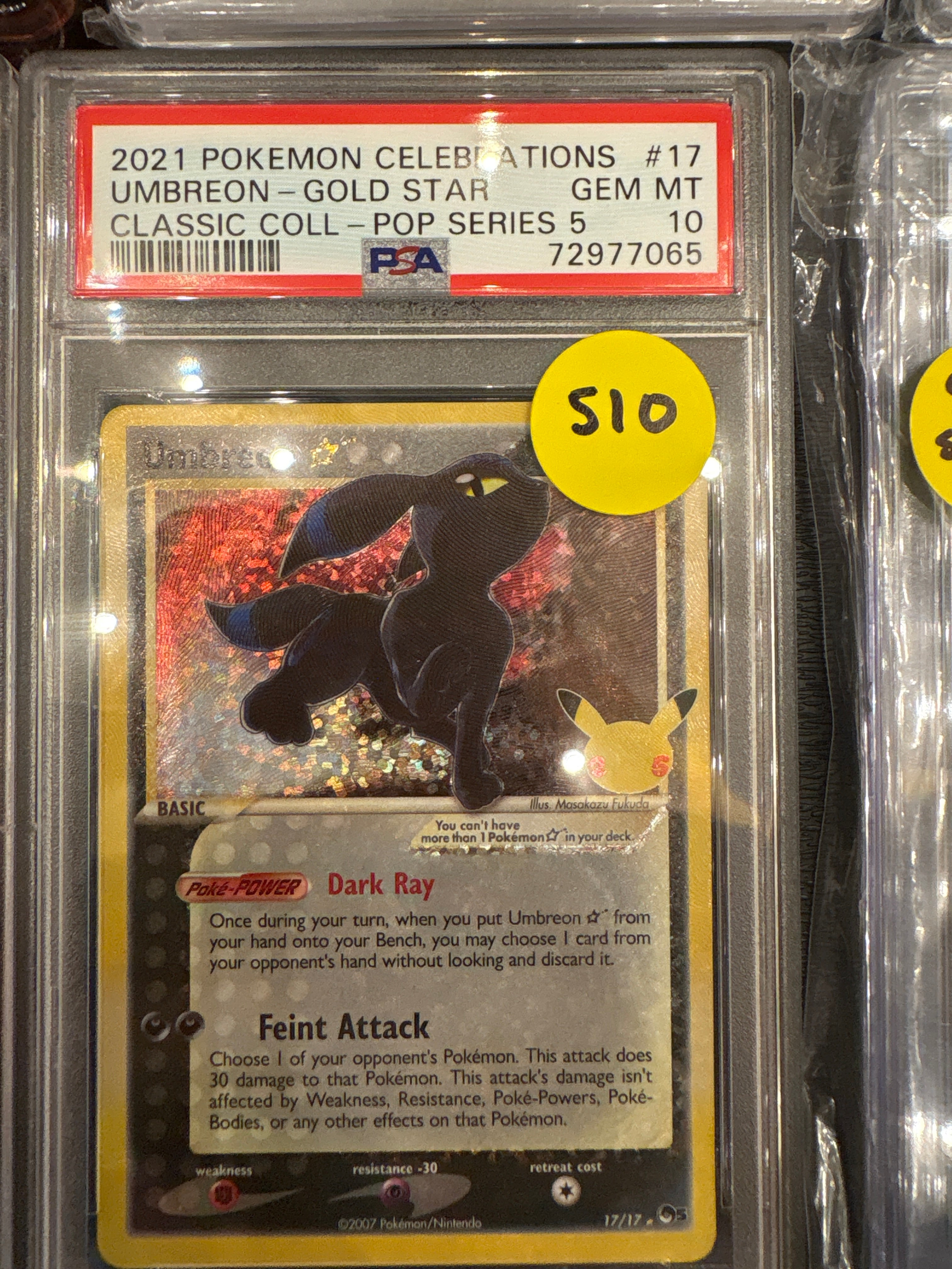 2021 Pokemon Celebrations Umbreon Gold Star PSA 10